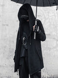 Dark Sleeveless Cloak Robe Hooded Wizard Coat